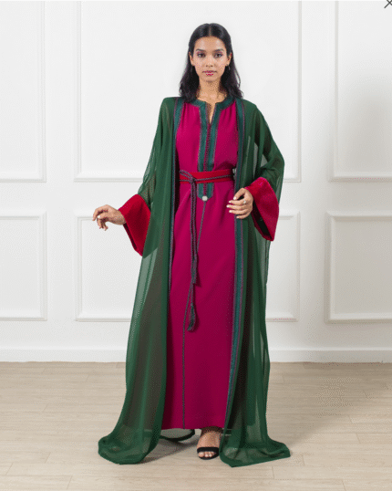 Gandoura with velvet lapels